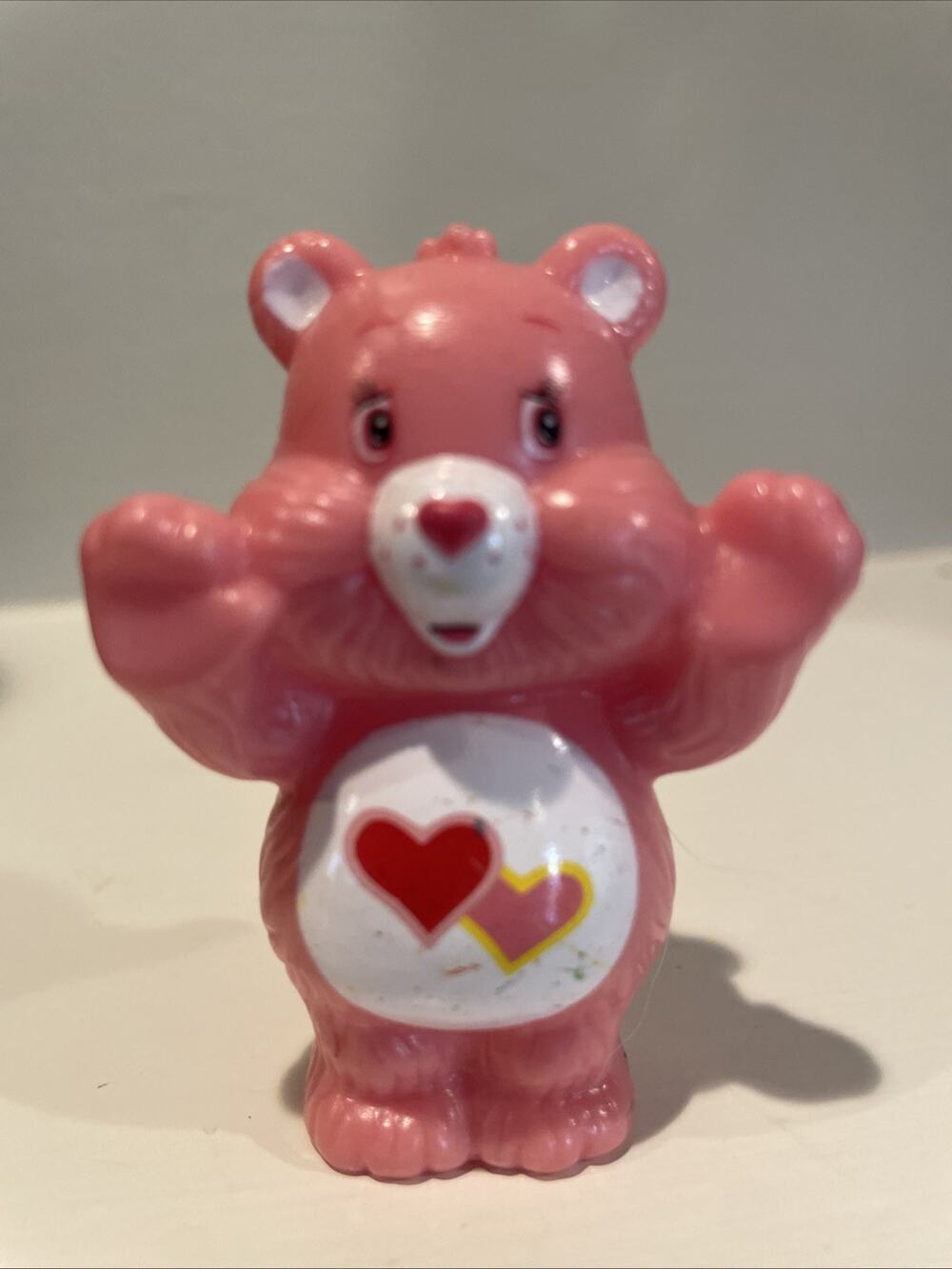 Care Bears Love A Lot Bear Pink & Orange Plastic Figurine 2.25in CakeTopper